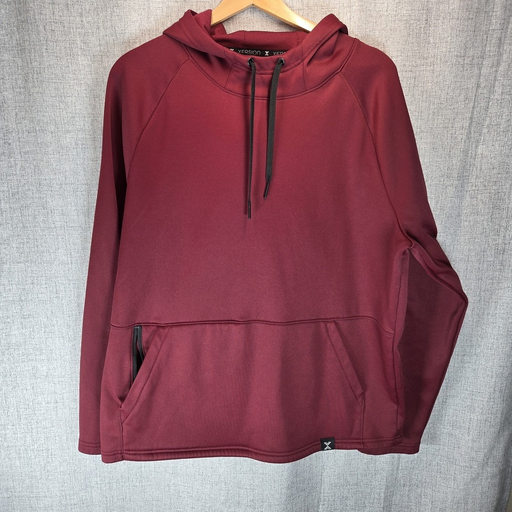 Xersion Women's Quick-Dri Fleece Hoodie Red Large Activewear Casual